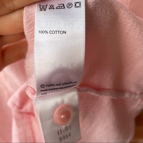 M&S Light Pink Short Sleeve Button Down Shirt - Picture 11 of 13